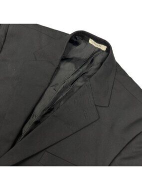 Ezra K Men’s Cashmere Wool 2-Button Blazer Black • Italy • 44R